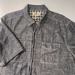 Woolrich Mens‎ Short Sleeve Button Up Shirt Grey XL